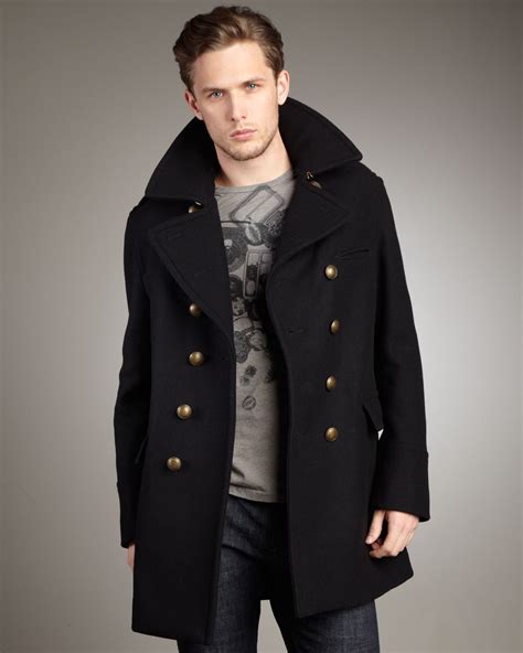 burberry pea coat for men